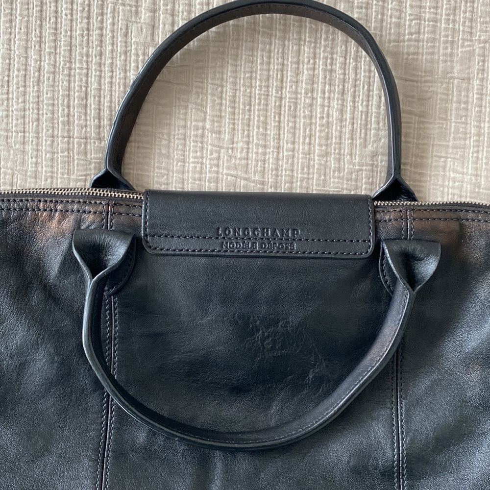 Longchamp Le Pliage Cuir Brown Leather Bag - Picture 5 of 12